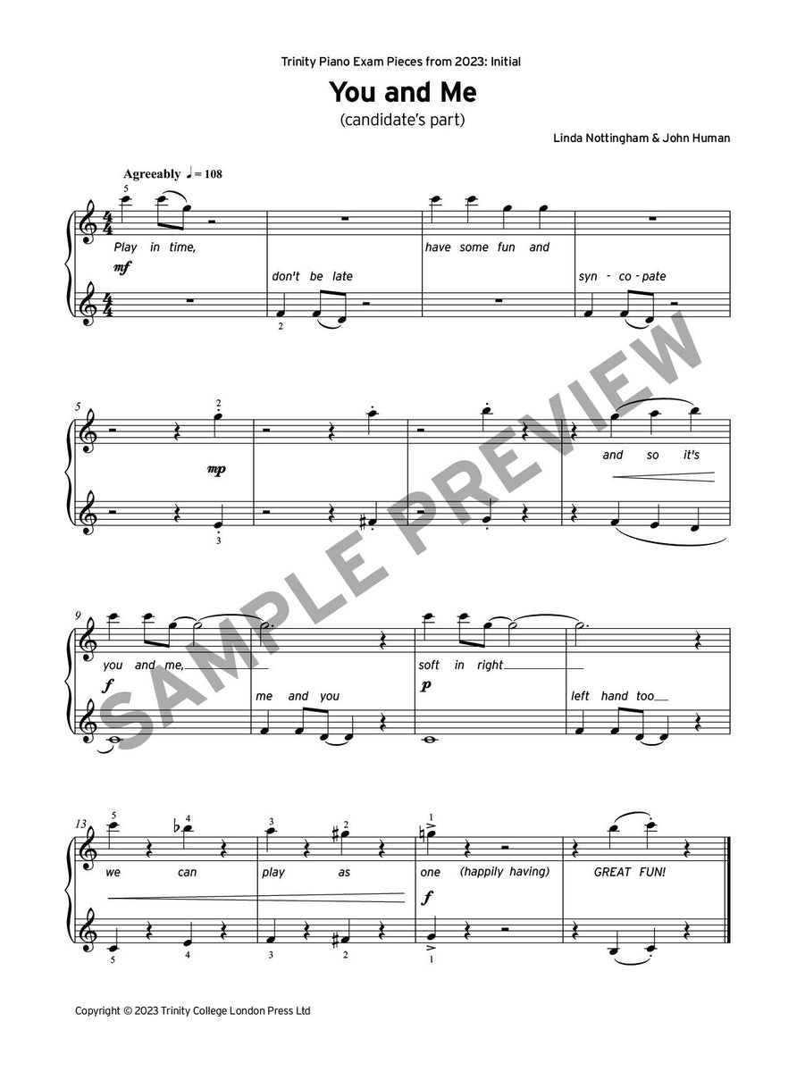 You and Me - Nottingham &Human (Initial Piano) - ebook – Trinity ...