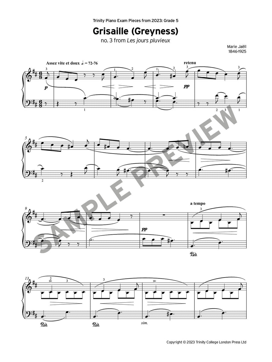 Grisaille (Greyness) (no. 3 from Les jours pluvieux) - Jaëll (Grade 5 ...