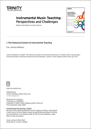 Chapter 1 (Instrumental Music Teaching: Perspectives and Challenges) - ebook