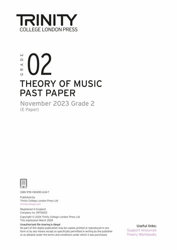 Theory of Music Past Paper 2023 November E: Grade 2