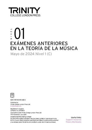 Theory of Music Past Paper 2024 May C (Spanish): Grade 1