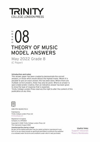 Theory of Music Model Answers 2022 May C - Grade 8